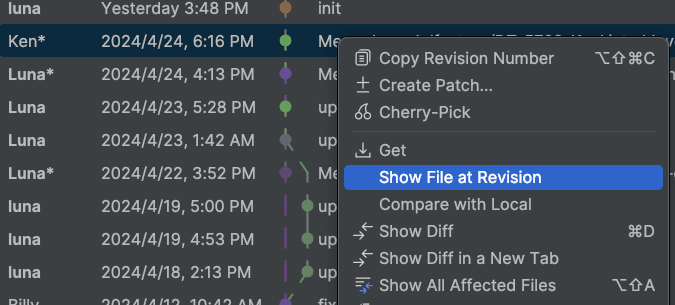 想要看哪個時候的檔案
