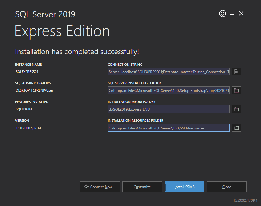 安裝SQL Server Express