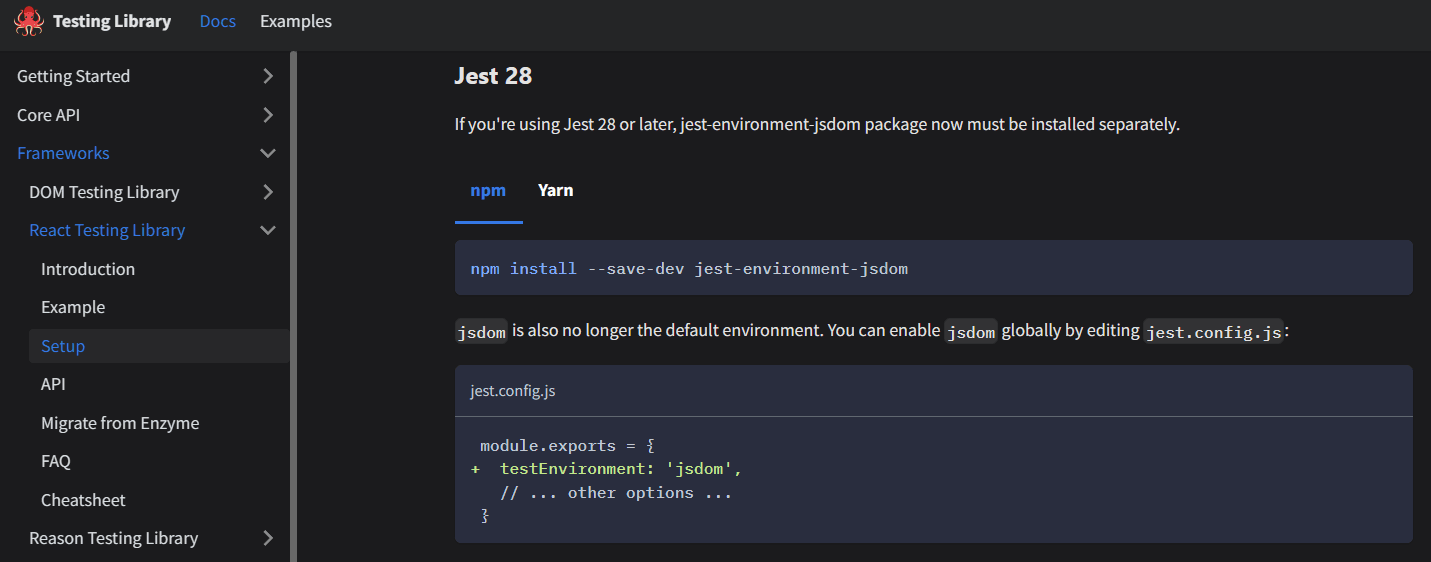 導入React Testing Library到webpack+react+TypeScript專案裡